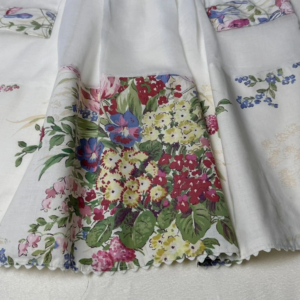 1940-1950s apron cotton and sheer handmade